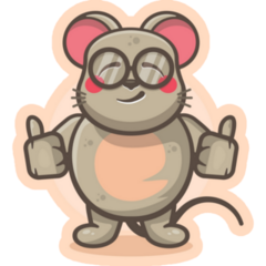 Mouse Thumbs Up Glasses Sticker