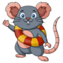 Mouse With Inflatable Ring Sticker