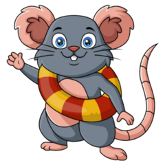 Mouse With Inflatable Ring Sticker