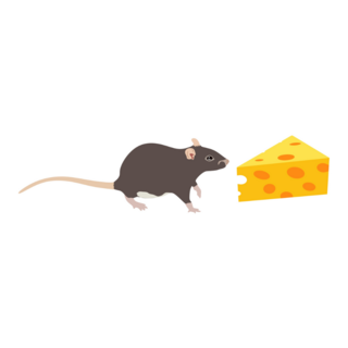 Mouse With Piece Cheese Sticker