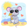 Mouse With Sunglasses And Lemonade Sticker