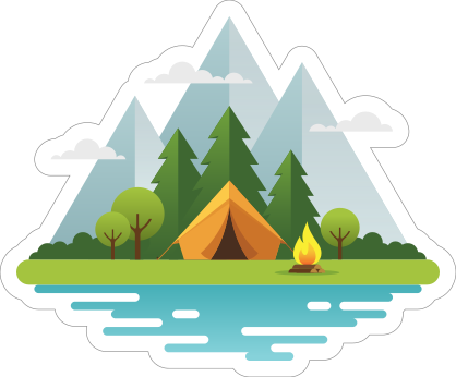 Moutain Camping Sticker