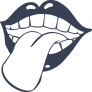 Mouth With Tongue Hanging Out Sticker