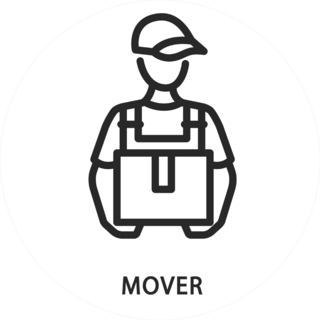 Mover Line Flat Icon Sticker