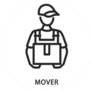Mover Line Flat Icon Sticker