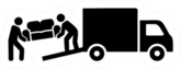 Movers With Truck Carrying A Sofa Sticker