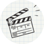 Movie Clapperboard Doodle Icon Sticker