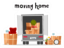 Moving Home, Moving Truck With Boxes Sticker