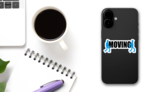 Moving Service Logo Illustration Sticker on a Phone (New) example