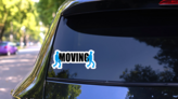 Moving Service Logo Illustration Sticker on a Rear Car Window (New) example