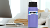 Moving Service Logo Illustration Sticker on a Water Bottle (New) example