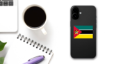 Mozambique Flag Sticker on a Phone (New) example