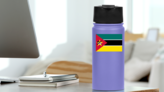 Mozambique Flag Sticker on a Water Bottle (New) example