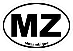 Mozambique Mz Oval Sticker