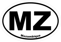 Mozambique Mz Oval Sticker