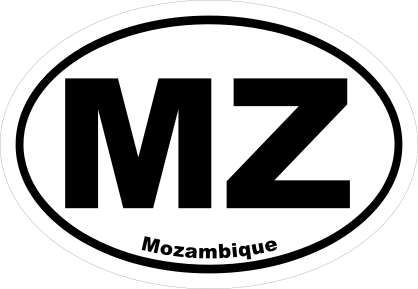 Mozambique Mz Oval Sticker