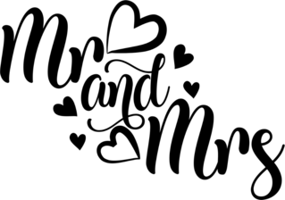 Mr And Mrs Typography Sticker