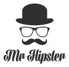 Mr. Hipster Mustache Sticker