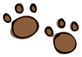 Muddy Paw Print Sticker