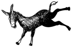 Mule Kicking Sketch Sticker