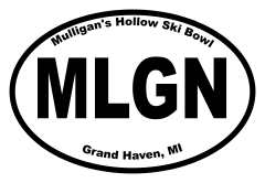 Mulligans Hollow Ski Bowl Oval Sticker