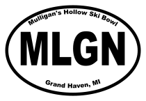 Mulligans Hollow Ski Bowl Oval Sticker
