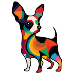 Multi-colored Chihuahua Sticker