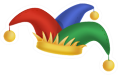 Multi-colored Clown Or Jester Hat Sticker