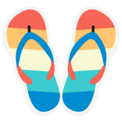 Multicolor Flip Flops Sticker