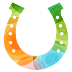 Multicolor Horseshoe Illustration Sticker