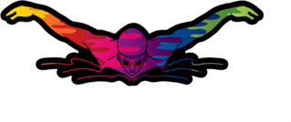 Multicolor Man Swimming Butterfly Sticker