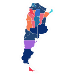 Multicolor Map Of Argentina With Provinces Sticker