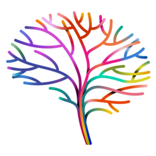 Multicolored Brain Tree Branches Sticker