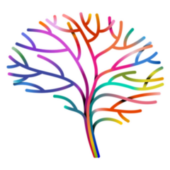 Multicolored Brain Tree Branches Sticker