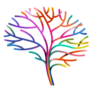 Multicolored Brain Tree Branches Sticker
