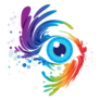 Multicolored Eye Art Splash Of Eyelashes Sticker