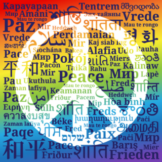 Multilingual Peace Sign Text Sticker