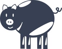 Multiple Colored Pig Sticker