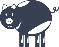 Multiple Colored Pig Sticker