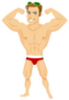 Muscle Man With Sunglasses And Swimsuit Sticker