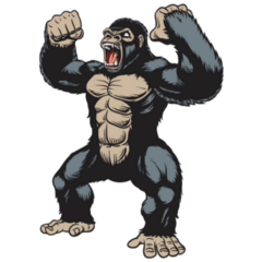 Muscular Gorilla Sticker