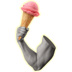 Muscular Hand Holding Ice Cream Sticker