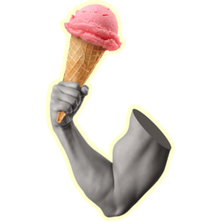 Muscular Hand Holding Ice Cream Sticker