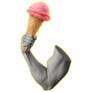 Muscular Hand Holding Ice Cream Sticker