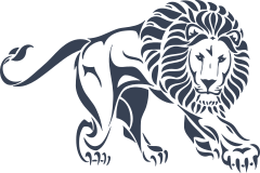 Muscular Lion With Claws Sticker