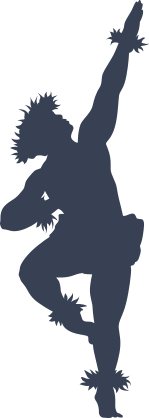 Muscular Male Hula Dancer Sticker