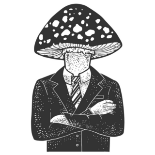 Mushroom Head Businessman Sketch Sticker