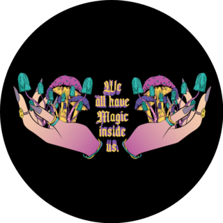 Mushroom Illustration We All Have Magic Inside Us Sticker