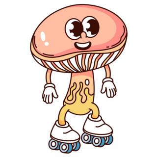 Mushroom Roller Skates Sticker 