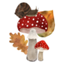 Mushrooms And Snail Fall Sticker